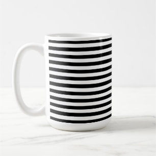 Caneca De Café Padrão de listras brancas e pretas do luxo moderno