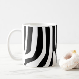 Caneca De Café Padrão de Listras de Estampa de Zebra Personalizad