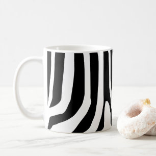 Caneca De Café Padrão de Listras de Estampa de Zebra Personalizad