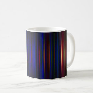 Caneca De Café Padrão de listras desfocadas azul e vermelha