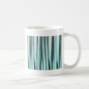 Caneca De Café Padrão de Listras Onduladas Azul Ciano Oceano