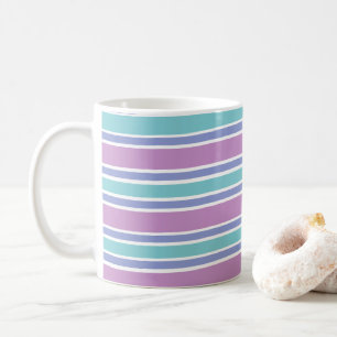 Caneca De Café Padrão de Listras Pastel
