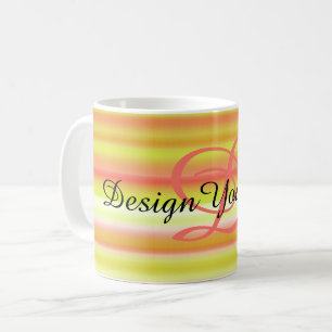 Caneca De Café padrão de listras retrô coloridas minimalistas ele