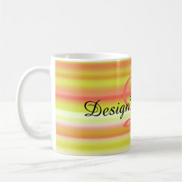 Caneca De Café padrão de listras retrô coloridas minimalistas ele