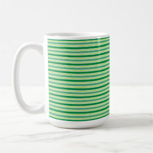 Caneca De Café Padrão de Listras Verdes do Dia de São Patrício-54
