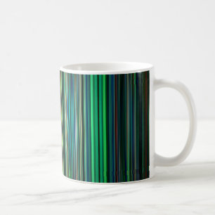 Caneca De Café Padrão de listras verdes e pretas