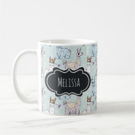 Caneca De Café Padrão de Llama bonito nas Bolinhas