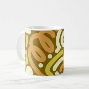 Caneca De Café Padrão de Loop Olive Doodle