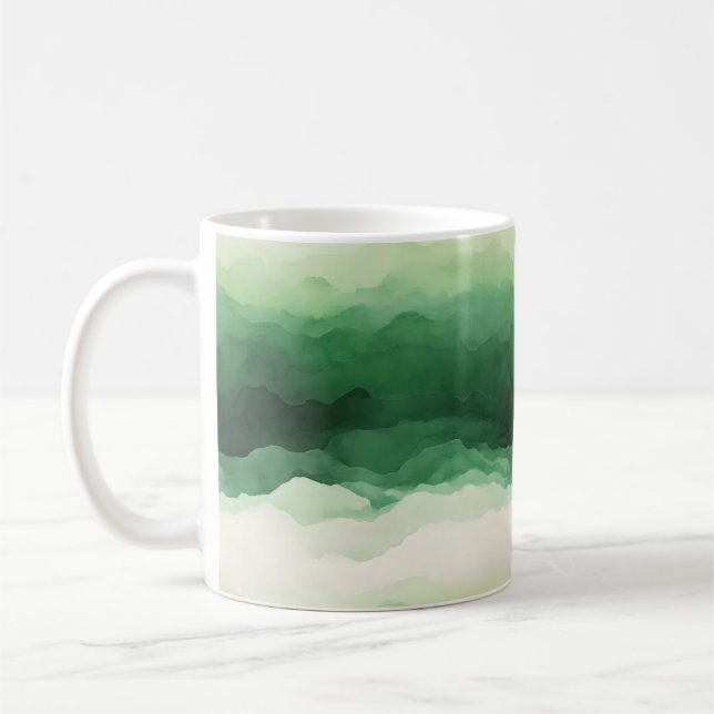 Caneca De Café Padrão de luz verde abstrato (Esquerda)
