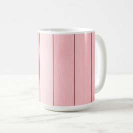 Caneca De Café Padrão de Madeira Vertical Estético Cor Rosa