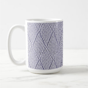 Caneca De Café Padrão de Malha com Diamante Falso Cinza Prata