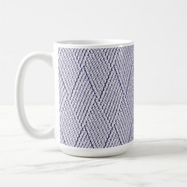Caneca De Café Padrão de Malha com Diamante Falso Cinza Prata (Esquerda)