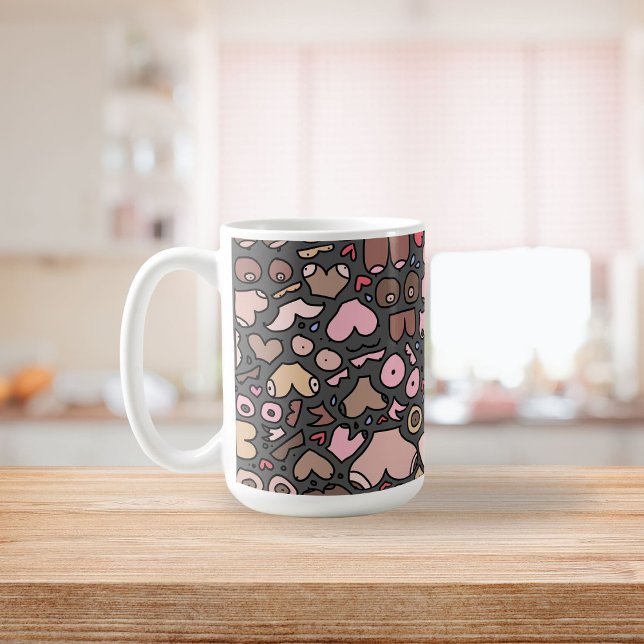 Caneca De Café Padrão de mama neutro (Criador carregado)