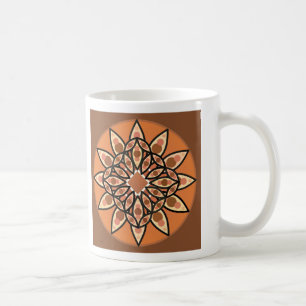 Caneca De Café Padrão de mandala em chocolate, terracota e ferru