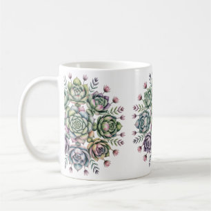 Caneca De Café padrão de mandala suculenta