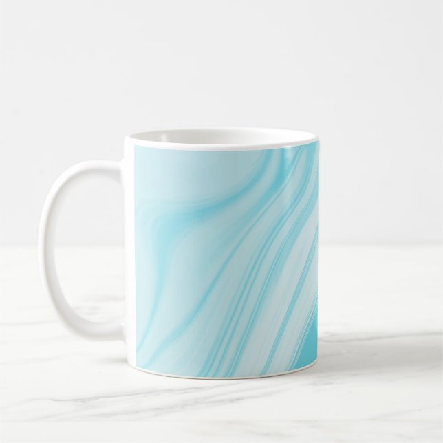 Caneca De Café Padrão de Mármore Azul Claro (Esquerda)
