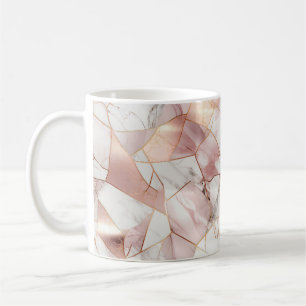 Caneca De Café Padrão de mármore de agate Dourado do Glam Rosa do
