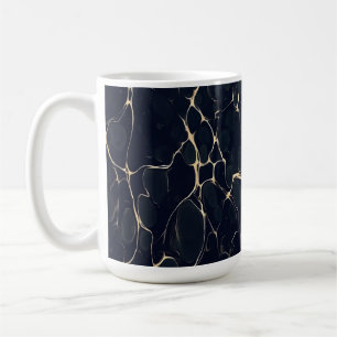 Caneca De Café Padrão de Mármore Escuro Abstrato Tinta Álcool Est