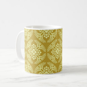 Caneca De Café Padrão de Medalhão Japonês, Amarelo de Mostarda