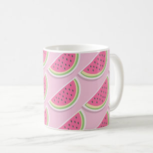Caneca De Café Padrão de Melancia Rosa Fofo