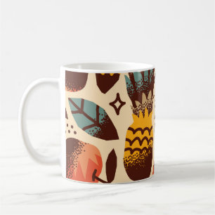 Caneca De Café Padrão de mistura de Frutas tropical colorida