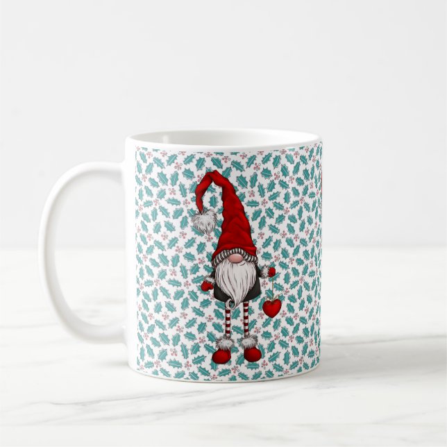 Caneca De Café Padrão de Mistura Gnomo Nórdico de Natal (Esquerda)