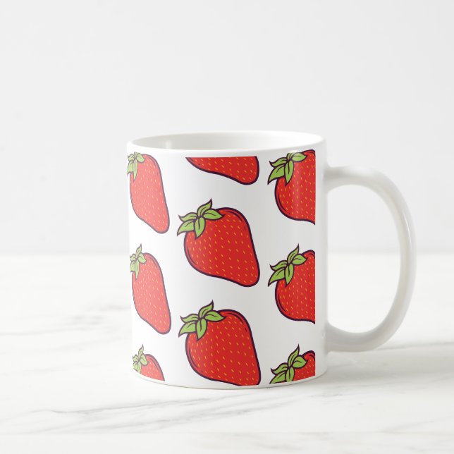 Caneca De Café Padrão de Morango Cuto (Direita)