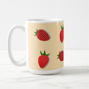 Caneca De Café Padrão de morango para frutas vibrações de verão