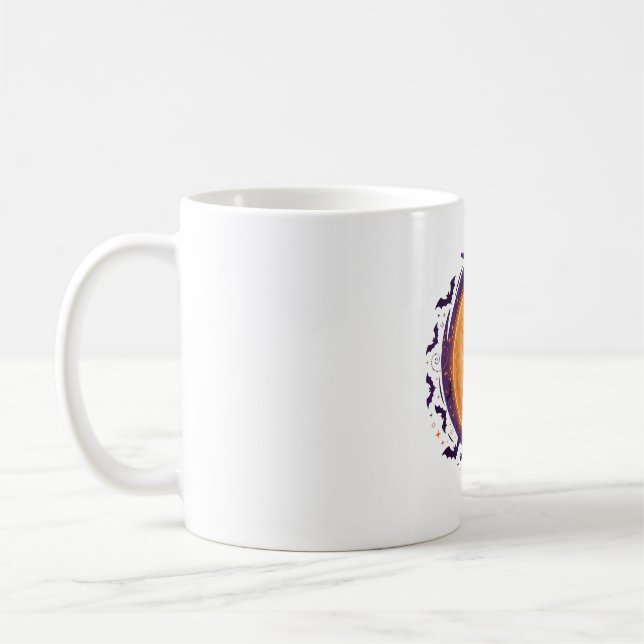 Caneca De Café Padrão de Morcegos da Lua Crescente na Noite de Ha (Esquerda)