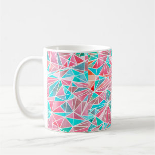 Caneca De Café Padrão de mosaico de abstrato de aquarela