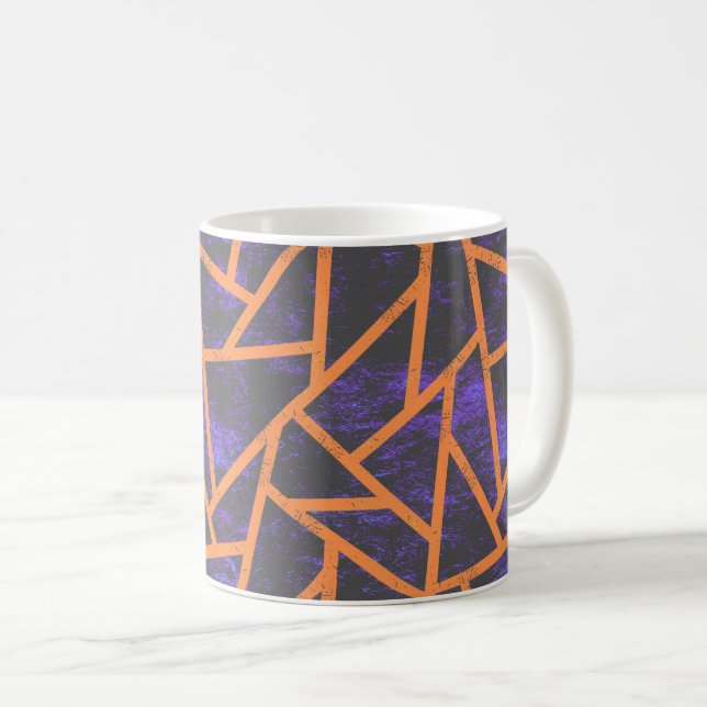 Caneca De Café Padrão de mosaico de Halloween (Frente Esquerda)