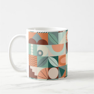 Caneca De Café Padrão de mosaico geométrico abstrato e contínuo.