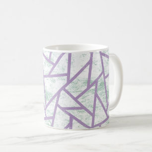 Caneca De Café Padrão de mosaico verde-lavanda