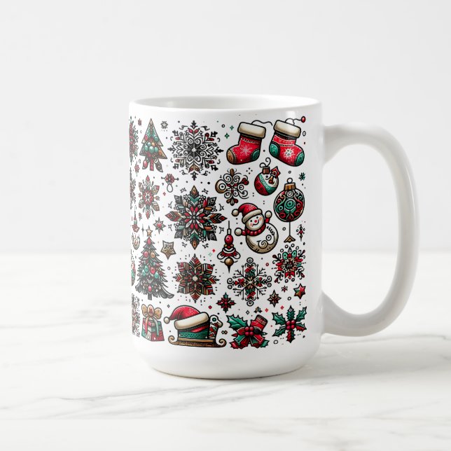 Caneca De Café Padrão de Natal (Direita)