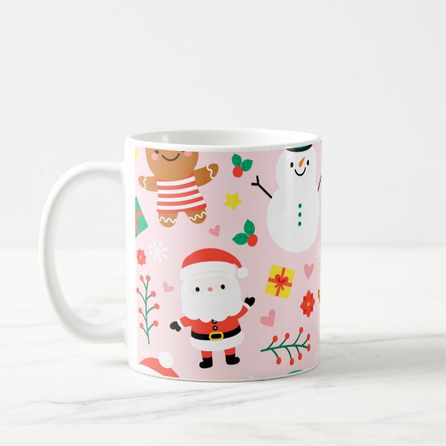 Caneca De Café Padrão de Natal (Esquerda)