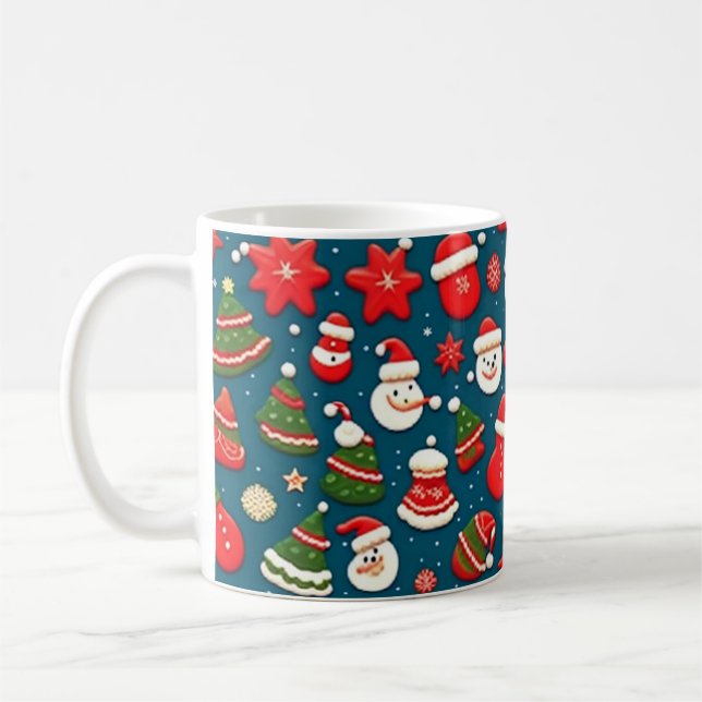 Caneca De Café Padrão de Natal 4 - Mug de Café (Esquerda)