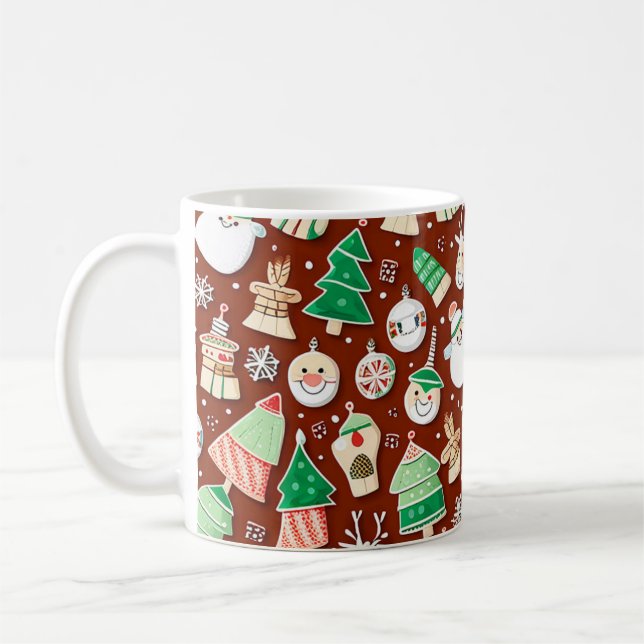 Caneca De Café Padrão de Natal 7 - Mug de Café (Esquerda)