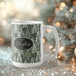 Caneca De Café Padrão de Natal da Terra Verde nº 6 ID1009