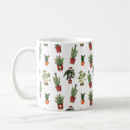 Caneca De Café Padrão de Natal das Plantas papais noeis