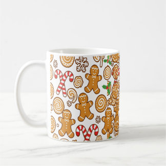 Caneca De Café Padrão de Natal de Biscoito de Gengibre