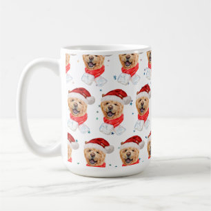 Caneca De Café Padrão de Natal de Cachorro Chow Chow Fofo