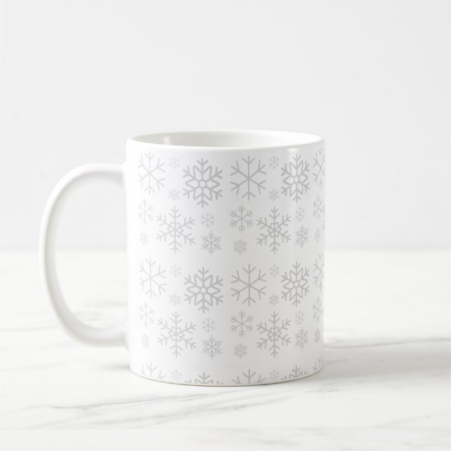 Caneca De Café Padrão de Natal de Inverno Snowflake (Esquerda)