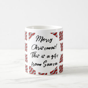 Caneca De Café Padrão de Natal Mikitez vermelho e branco