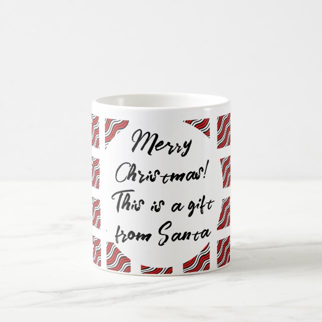 Caneca De Café Padrão de Natal Mikitez vermelho e branco (Centro)