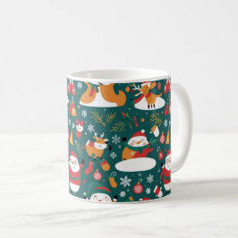 Caneca De Café Padrão de Natal para o azulejo