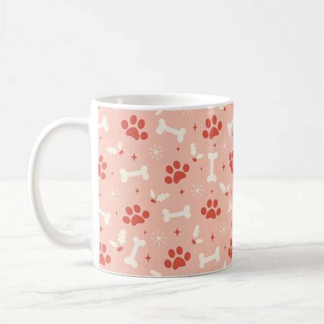 Caneca De Café Padrão de Natal para patas e ossos de Natal (Esquerda)