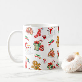 Caneca De Café Padrão de Natal sem costura