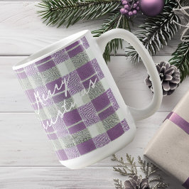 Caneca De Café Padrão de Natal Verde Roxo nº 7 ID1009
