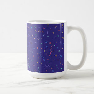 Caneca De Café Padrão de Neon do Abstrato retrovisor