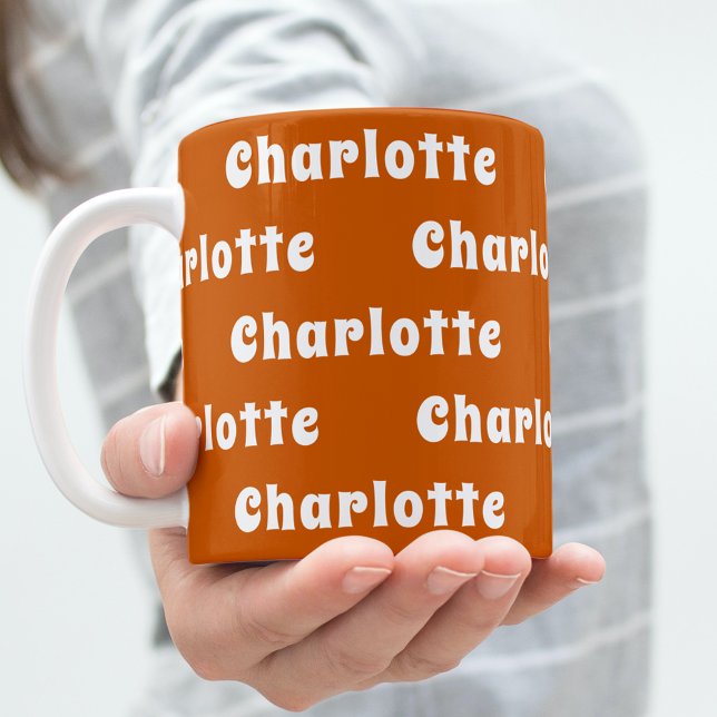 Caneca De Café Padrão de nome laranja queimado (Criador carregado)